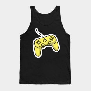 Joystick Controller and Game Pad Stick Sticker vector illustration. Sports and technology gaming objects icon concept. Video game controller or game console sticker logo design with shadow. Tank Top